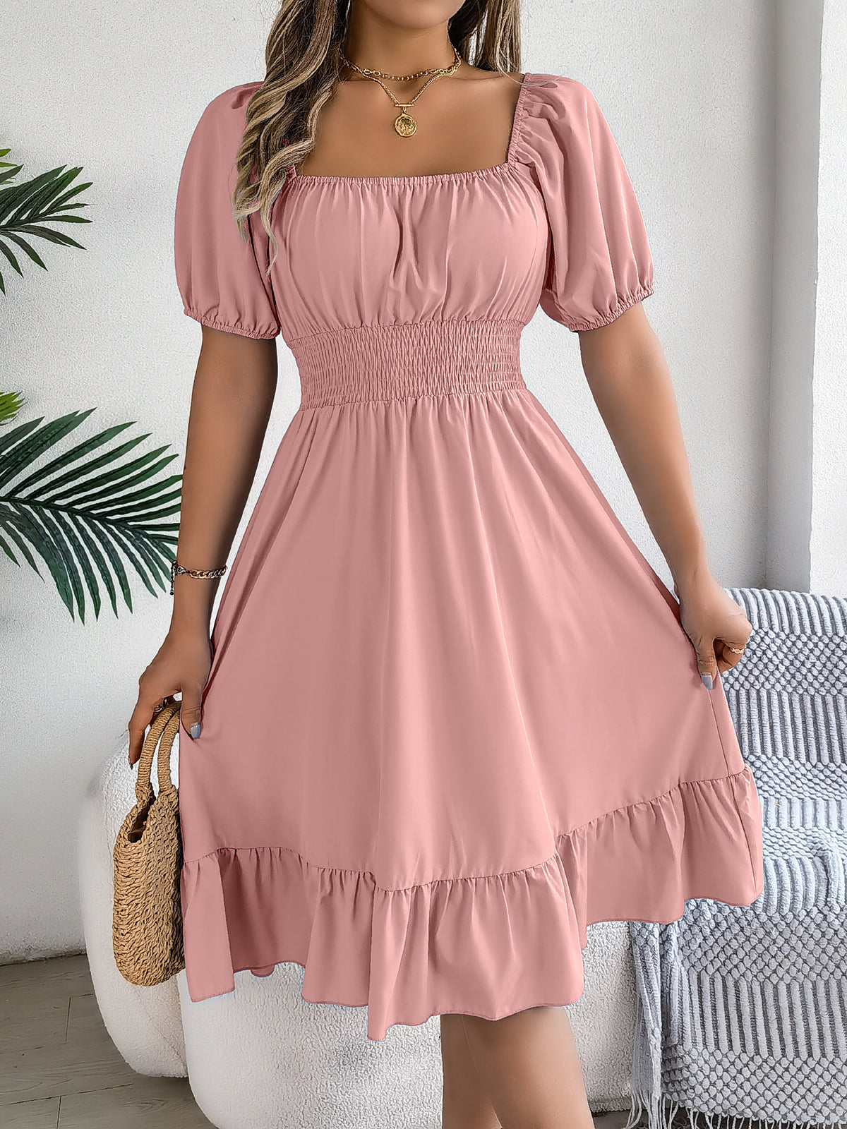 Sweet Escape Square-Neck Dress
