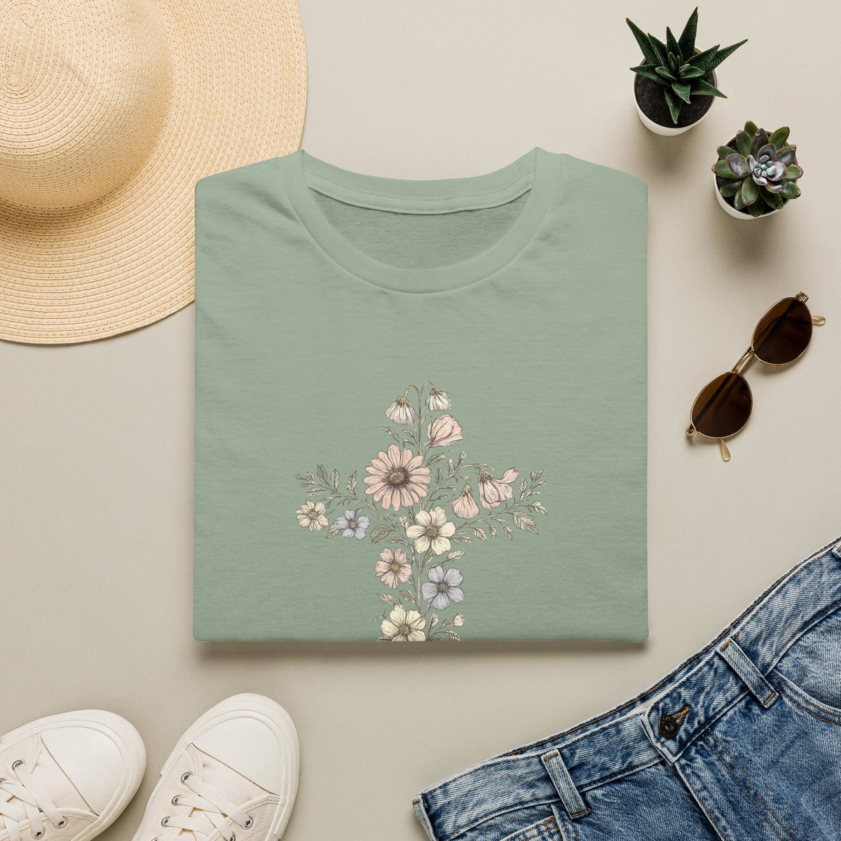 Floral cross bouquet T-Shirt