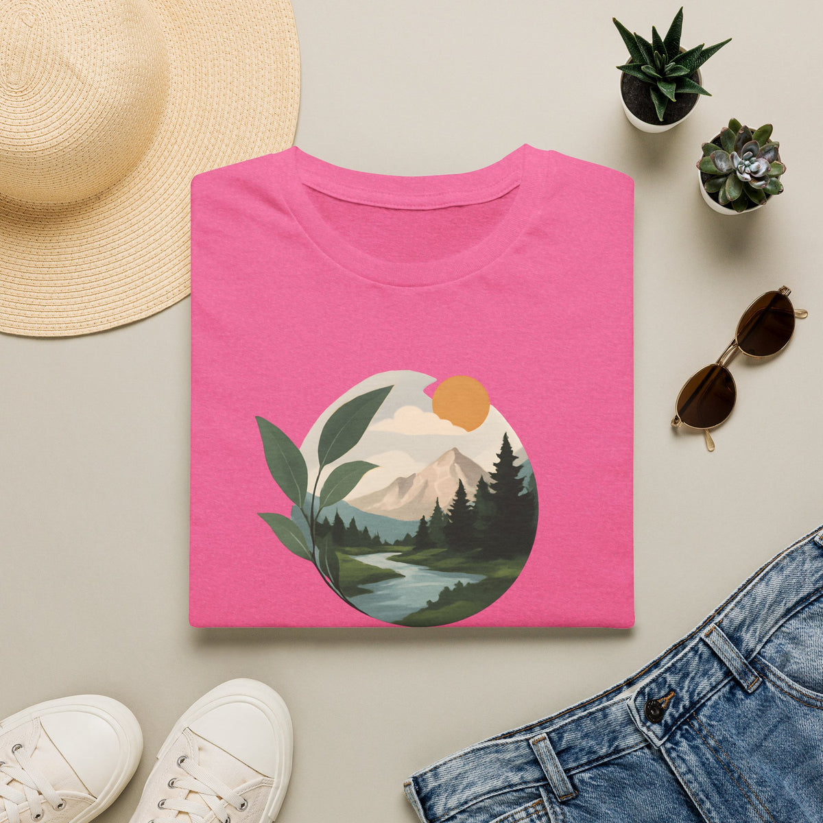 Mountain River Landscape T-Shirt