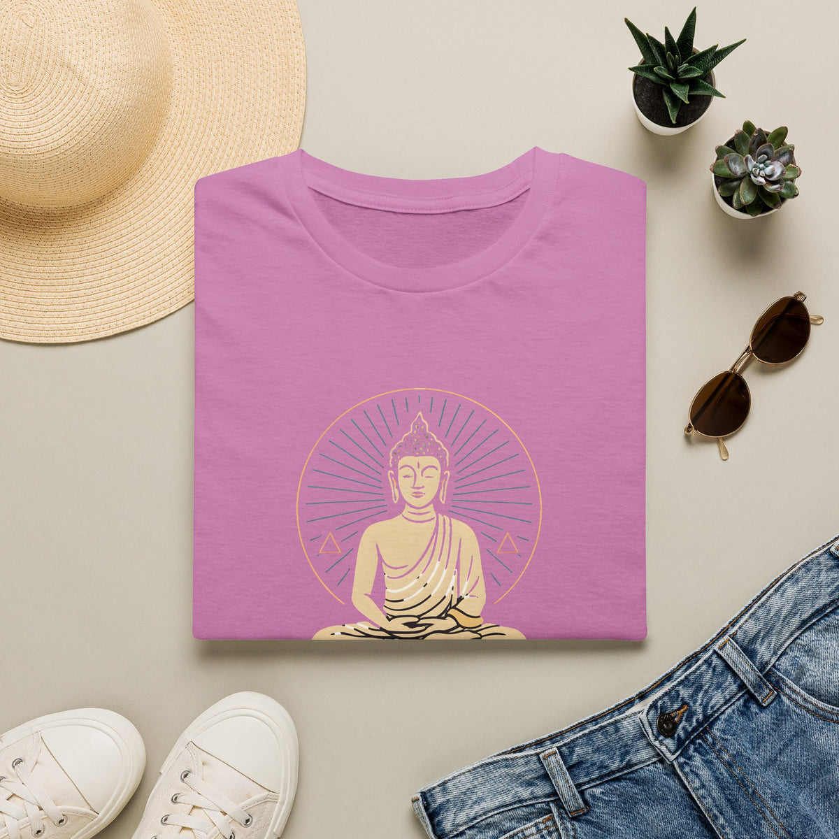 Golden Meditating Buddha T-Shirt