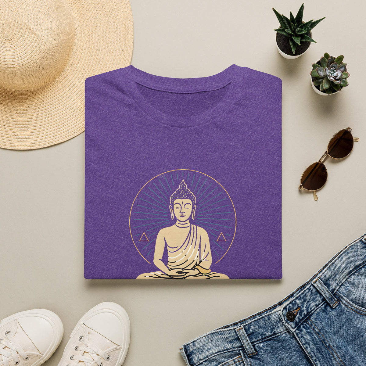 Golden Meditating Buddha T-Shirt