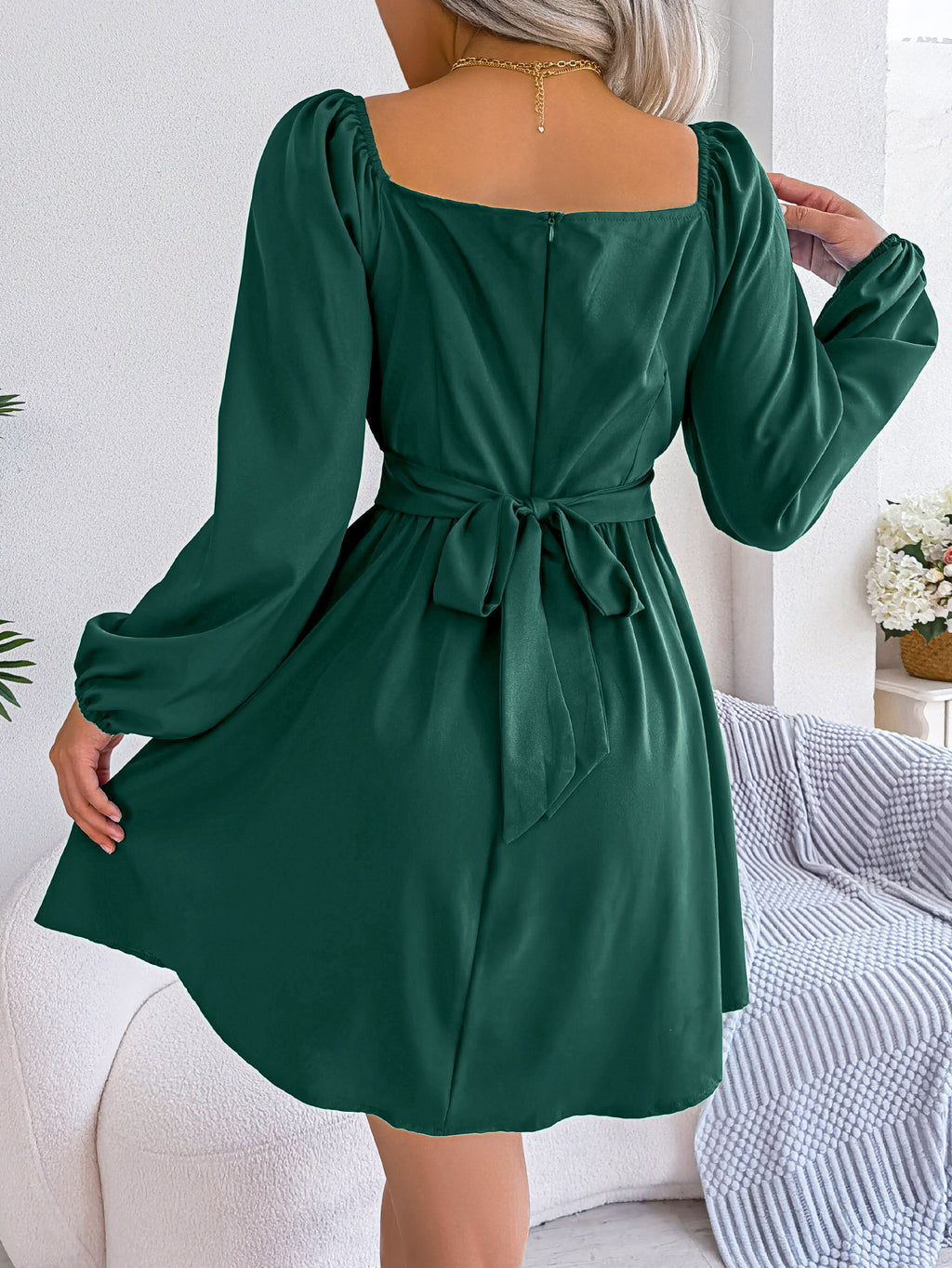 Moonlight Square-Neck Mini Dress