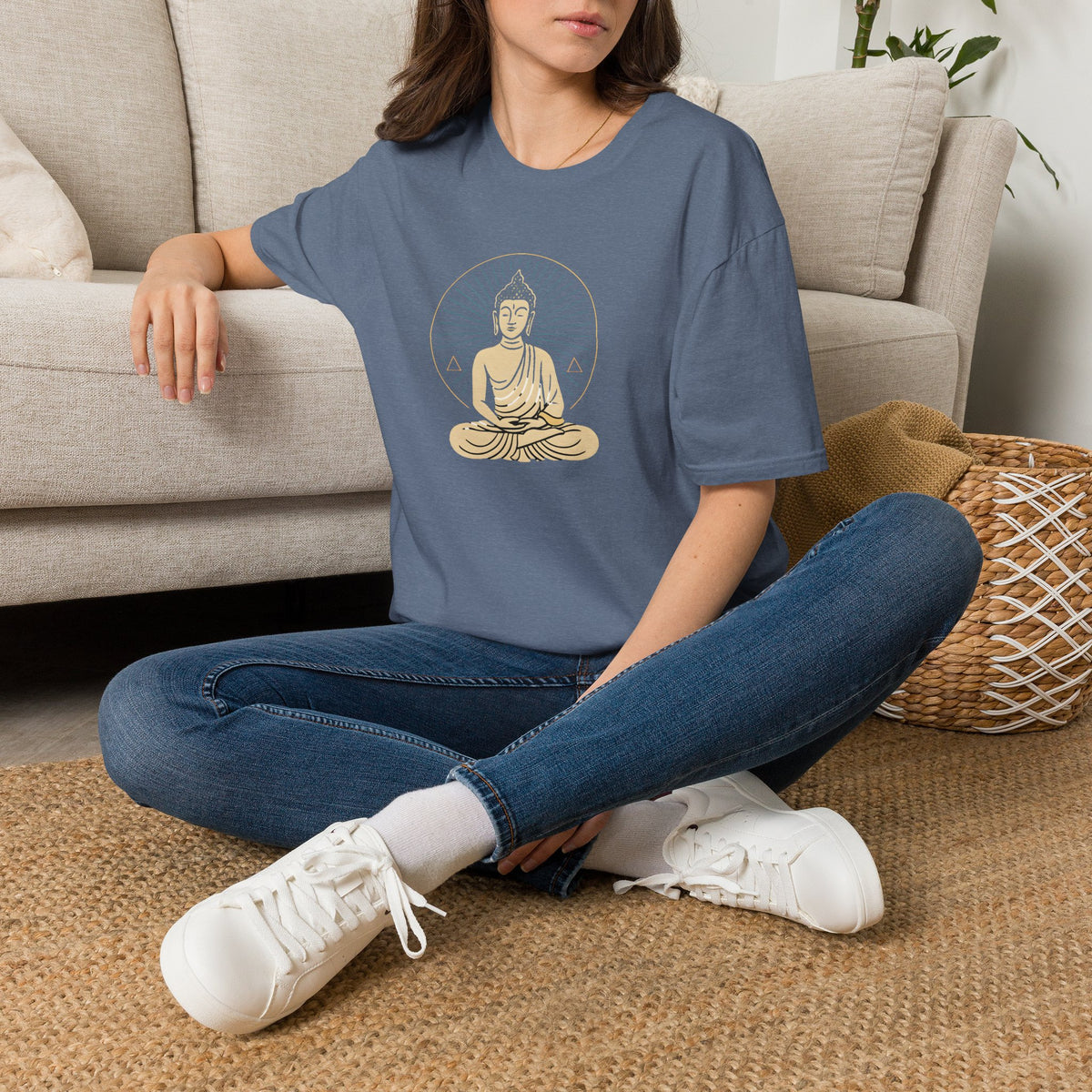 Golden Meditating Buddha T-Shirt