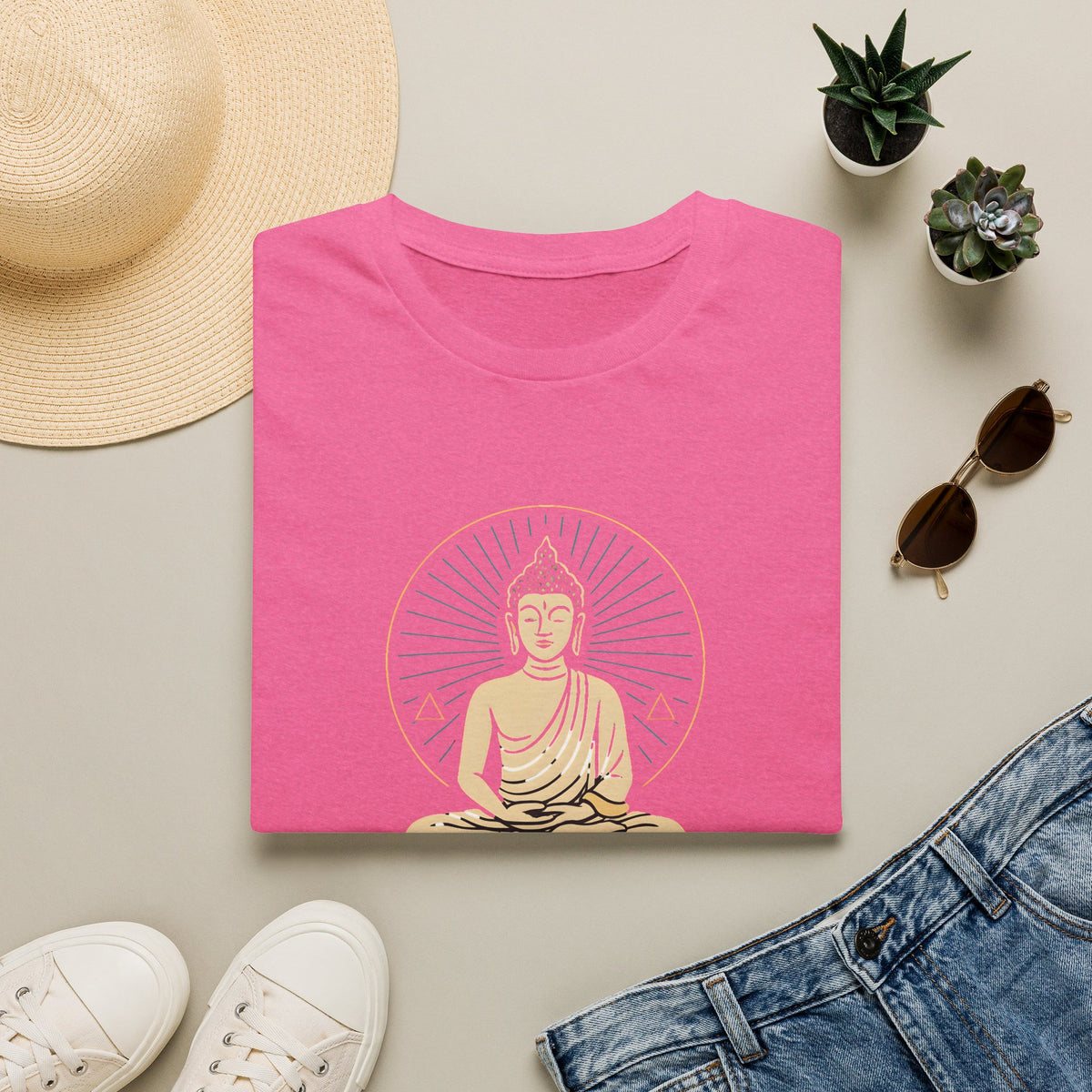 Golden Meditating Buddha T-Shirt