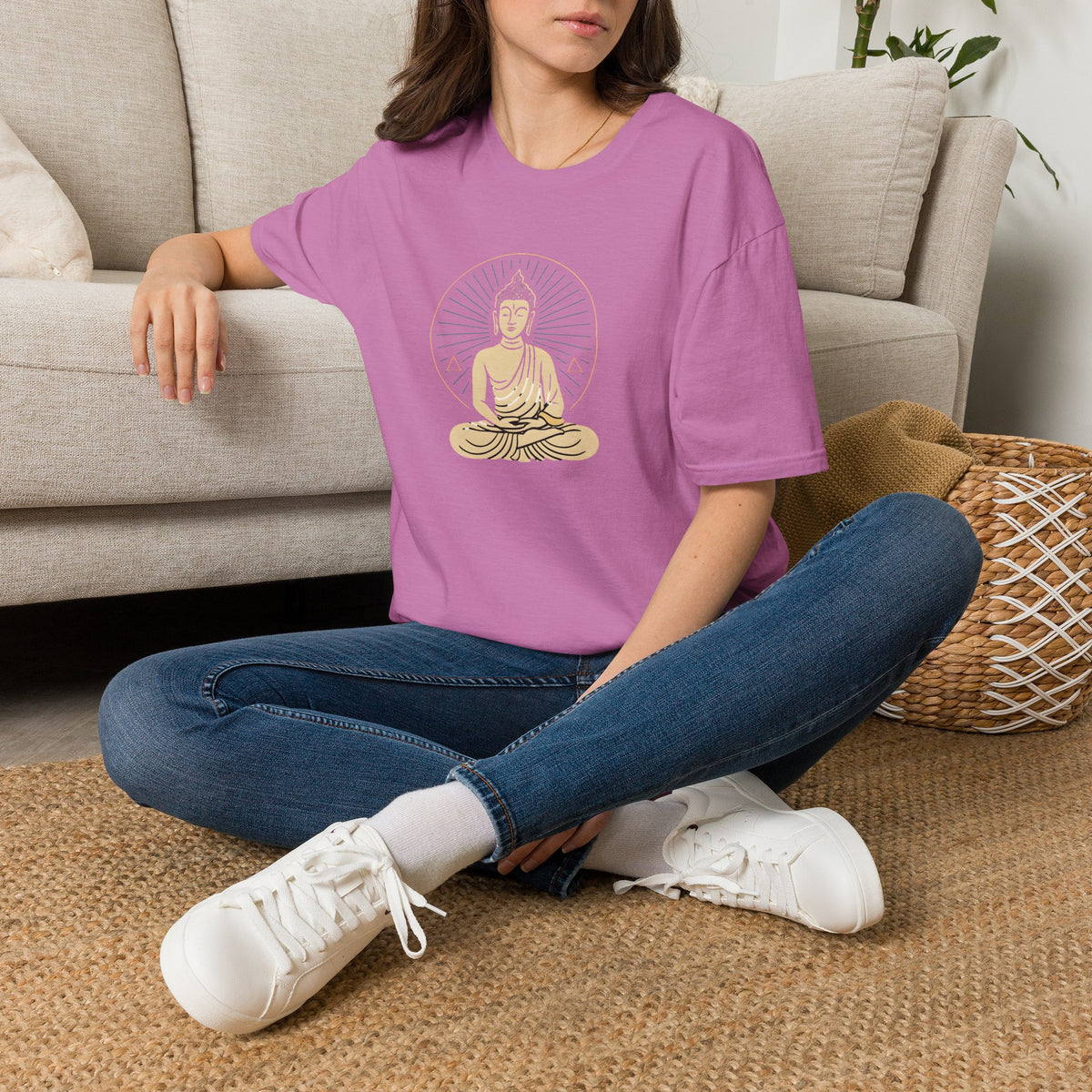 Golden Meditating Buddha T-Shirt