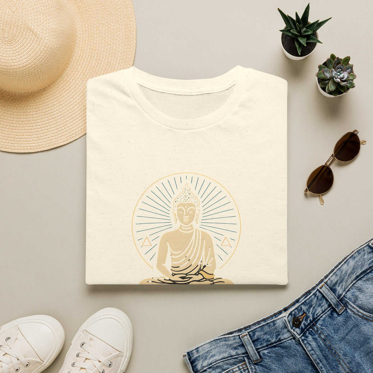 Golden Meditating Buddha T-Shirt