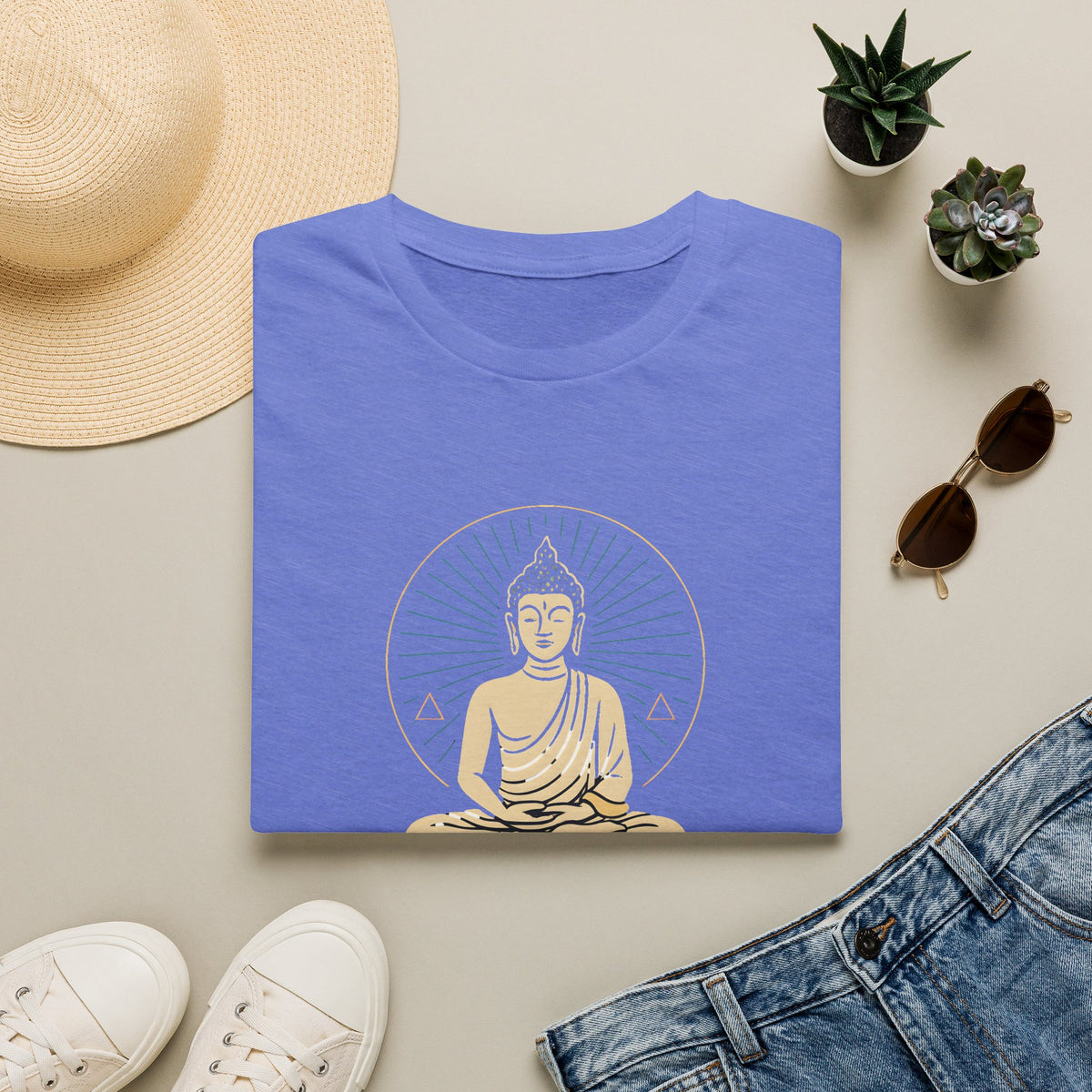 Golden Meditating Buddha T-Shirt
