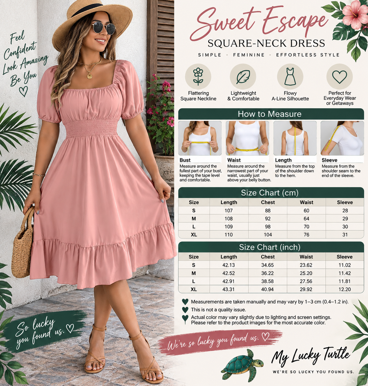 Sweet Escape Square-Neck Dress